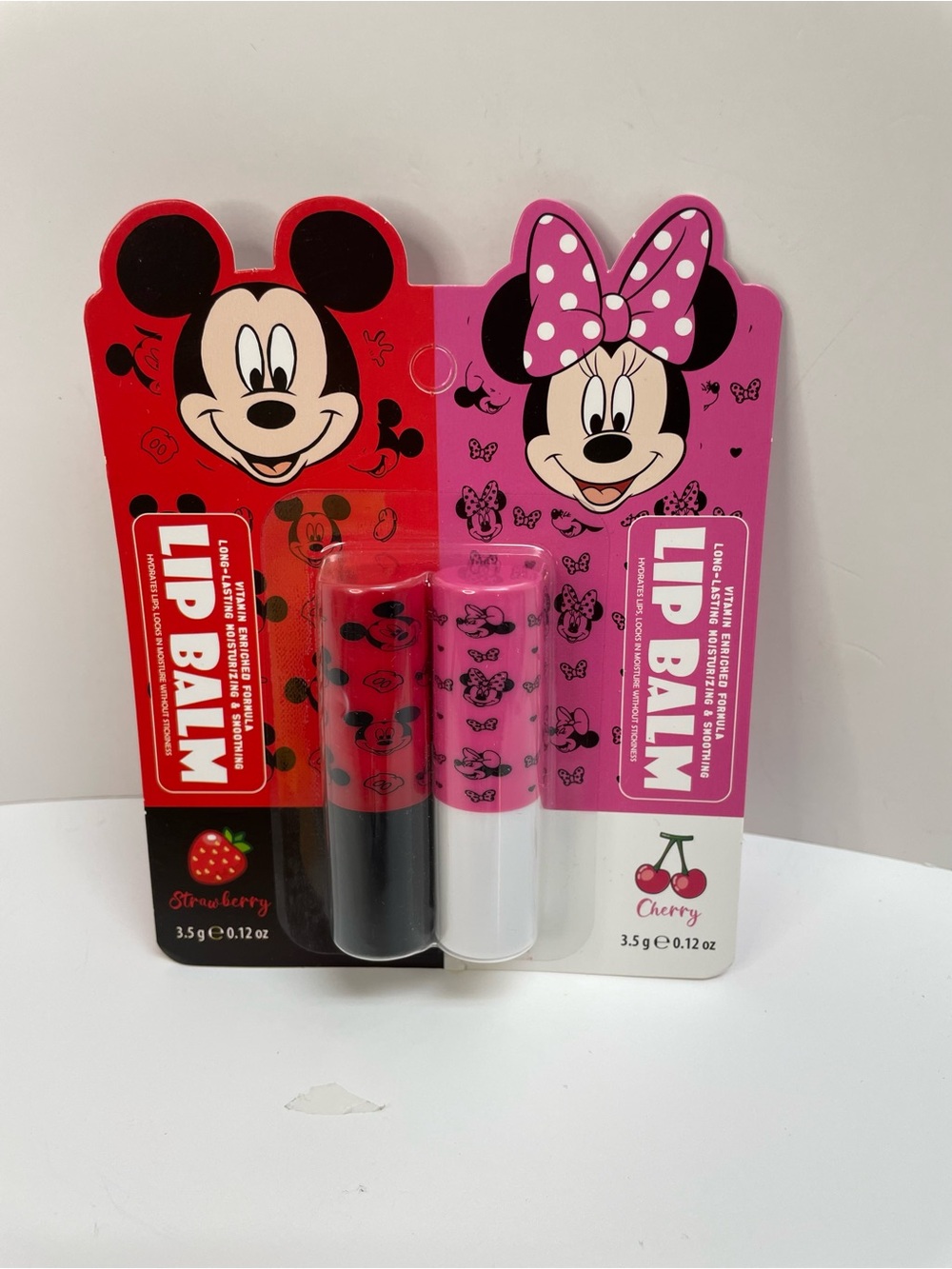 Disney Mickey & Minnie Lip Balm Set - Red and Pink